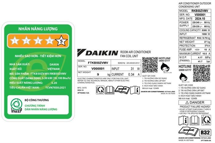 Điều hòa Daikin Inverter 9000 BTU 1 chiều FTKB25ZVMV - Model 2025